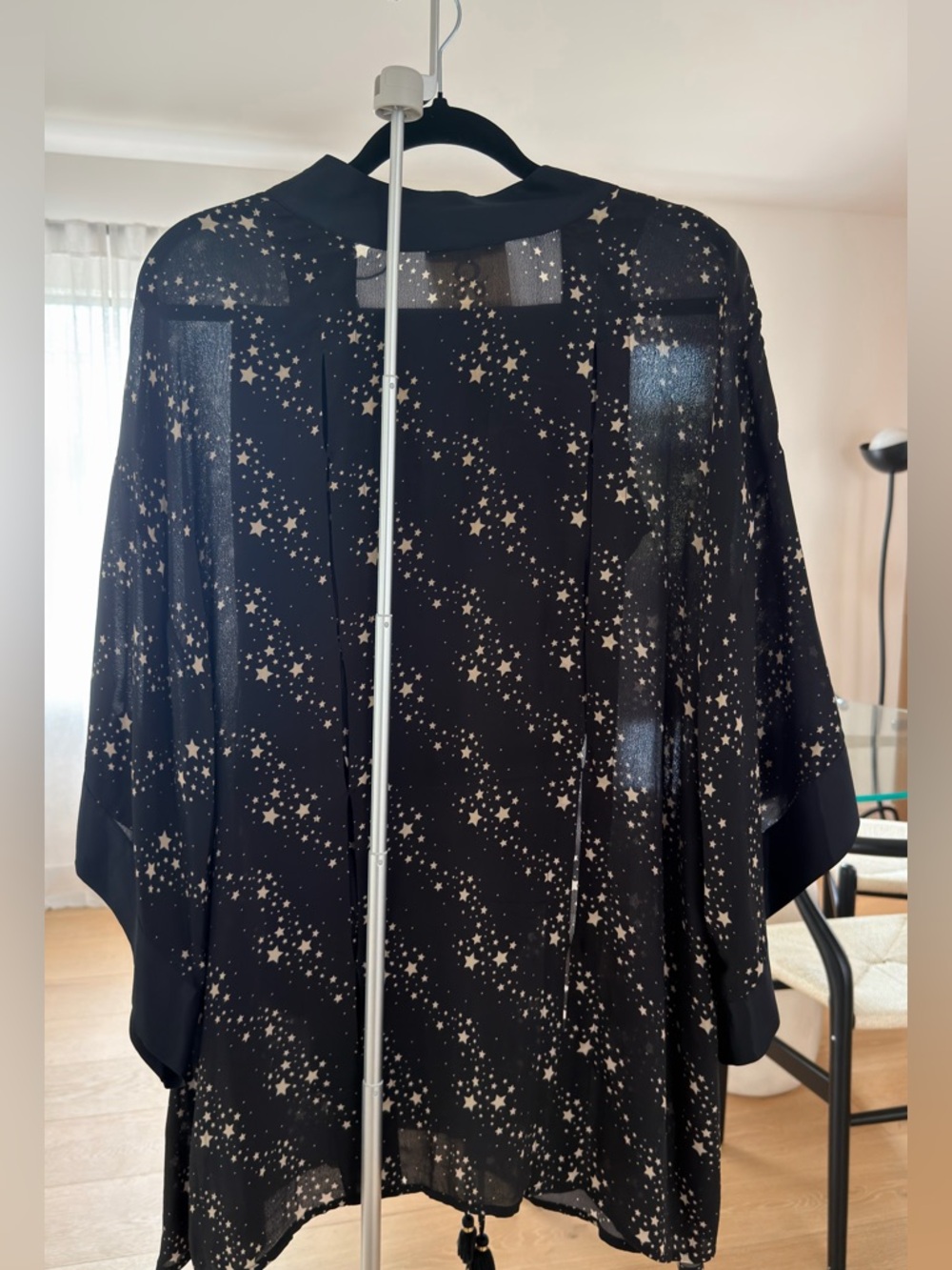 Black Star-Print Sheer Set - Picture 3 of 6